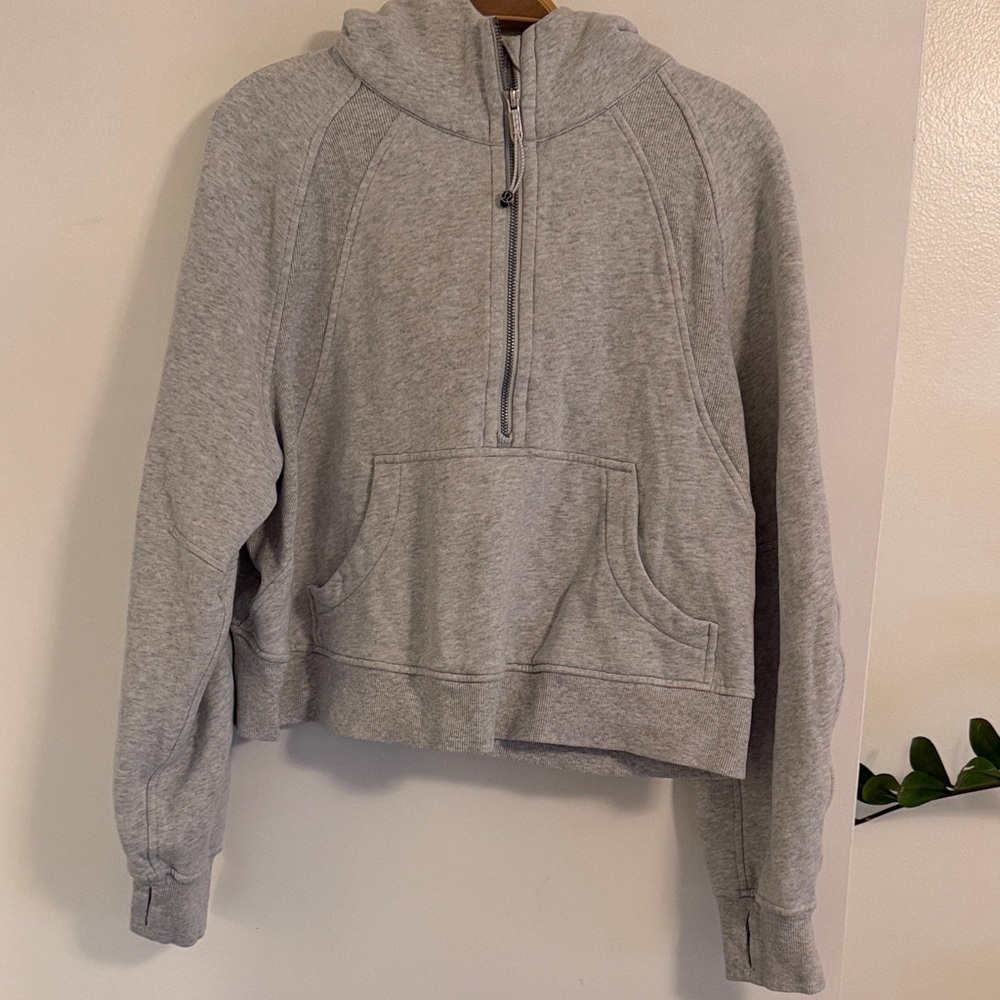 Women's Gray Half-Zip scuba Sweatshirt